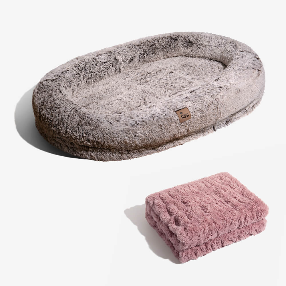 Lyxig superstor Sleep Deeper oval säng för människor och hundar