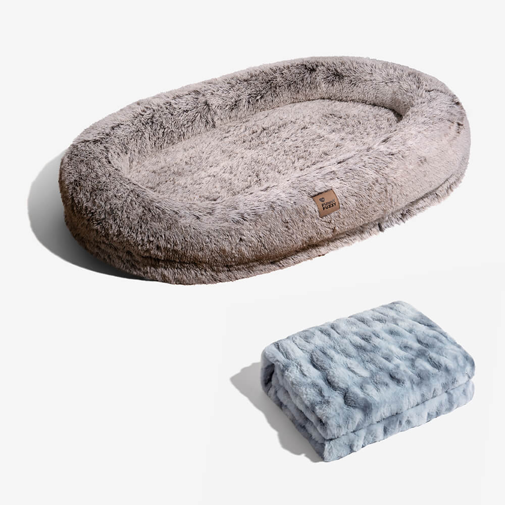 Lyxig superstor Sleep Deeper oval säng för människor och hundar