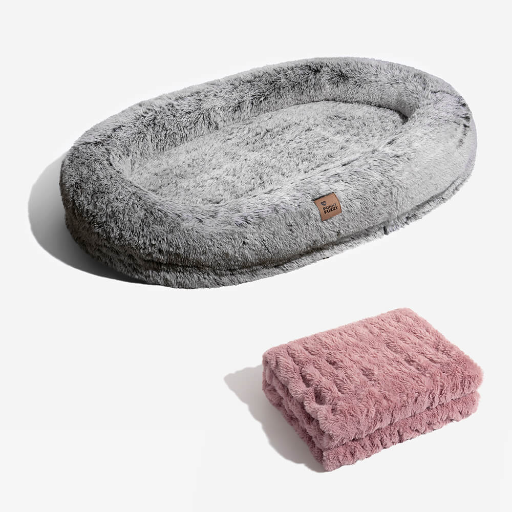 Lyxig superstor Sleep Deeper oval säng för människor och hundar