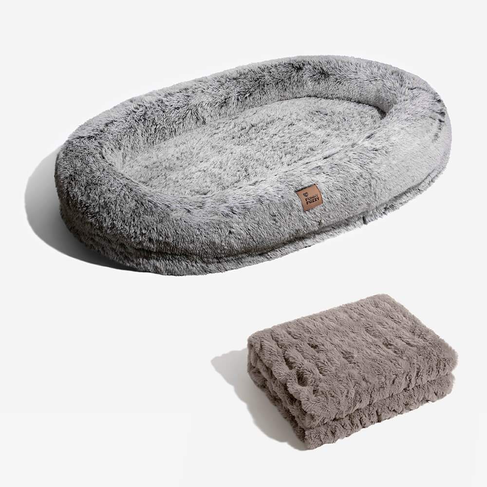 Lyxig superstor Sleep Deeper oval säng för människor och hundar