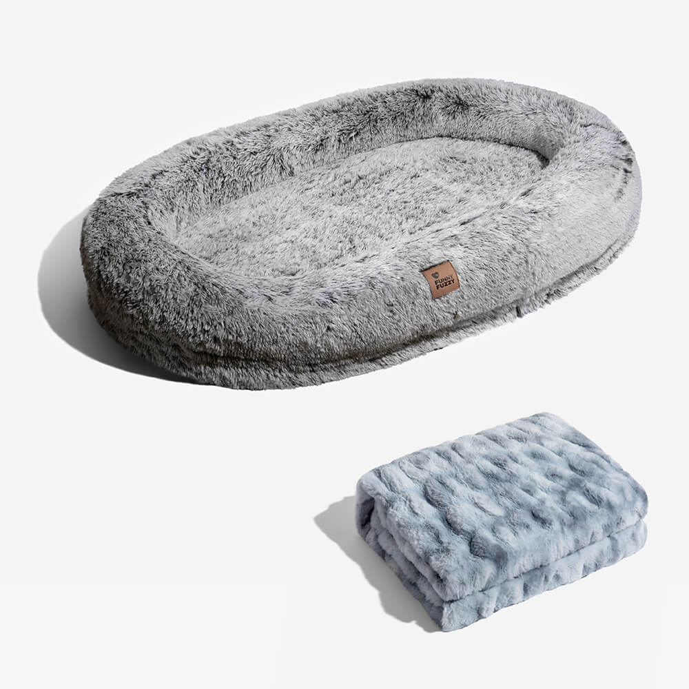 Lyxig superstor Sleep Deeper oval säng för människor och hundar