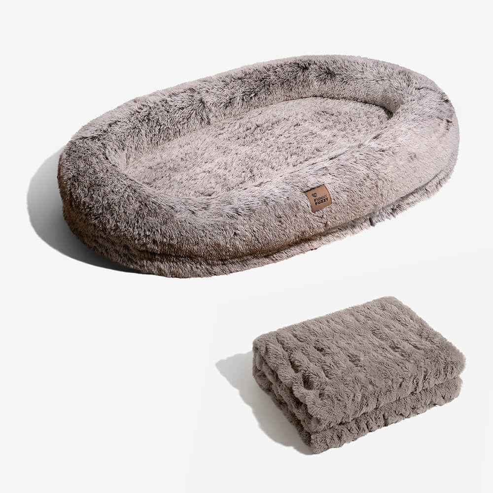 Lyxig superstor Sleep Deeper oval säng för människor och hundar