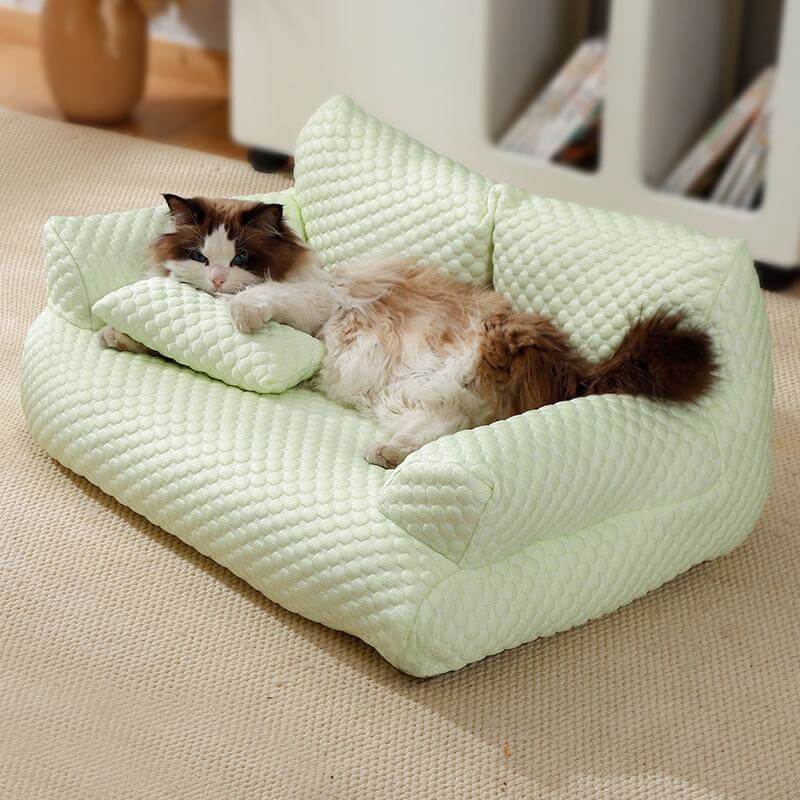Ice Silk Cooling Pet Bed Andningsbar Tvättbar Hundbädd