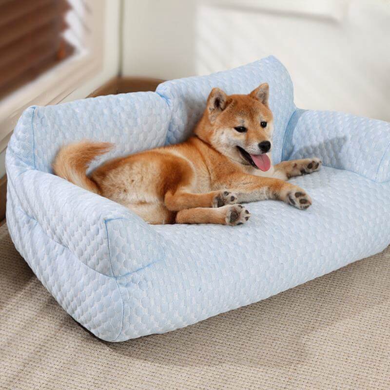 Ice Silk Cooling Pet Bed Andningsbar Tvättbar Hundbädd