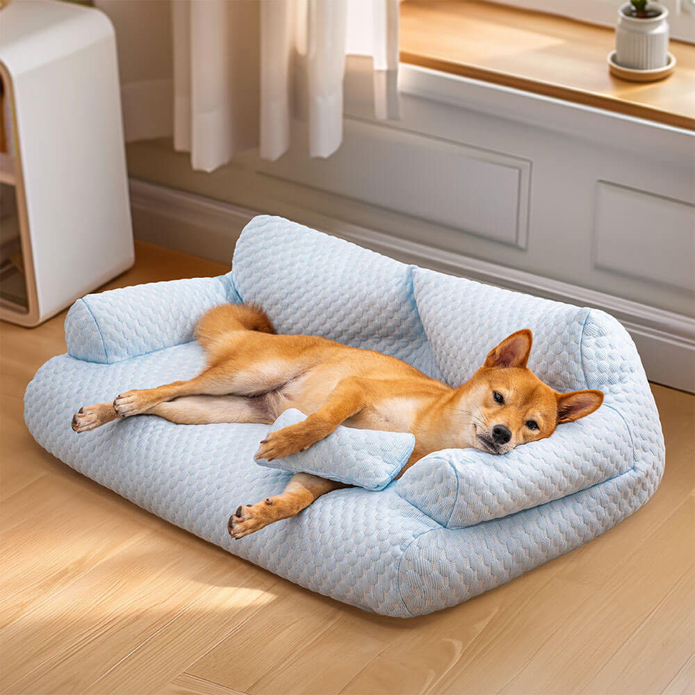 Ice Silk Cooling Pet Bed Andningsbar Tvättbar Hundbädd